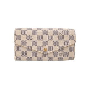 Louis Vuitton Damier Portefeuille Sarah White Azur Wallet Fold Long